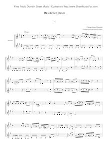 Partition , Di Si Felice Inesto, 6 clarinette Duos, Opera arias arrangement