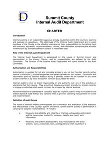 Summit County Internal Audit Charter