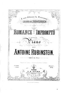 Partition complète, 2 Morceaux, Op.26, Rubinstein, Anton par Anton Rubinstein