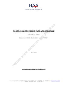 Photochimiothérapie extracorporelle - Photochimiothérapie extracorporelle- Document d avis