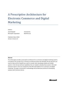 A Prescriptive Architecture for Electronic Commerce and Digital ...