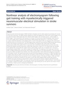 Nonlinear analysis of electromyogram following gait training with myoelectrically triggered neuromuscular electrical stimulation in stroke survivors