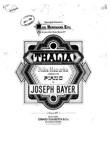 Partition complète, Thalia, Polka-Mazurka, E♭ major, Bayer, Josef