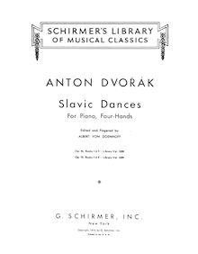 Partition complète, Slavonic Dances, Slovanské tance, Dvořák, Antonín par Antonín Dvořák