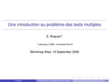 Une introduction au problème des tests multiples