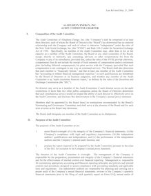 Audit Comm. Charter adopted 030404 - Last Revised 052109