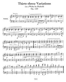 Partition complète (alternate scan), Diabelli Variations par Ludwig van Beethoven