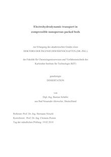 Electrohydrodynamic transport in compressible nanoporous packed beds [Elektronische Ressource] / Bastian Schäfer