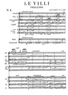 Partition Act I, Le Villi, Leggenda drammatica in due quadri, Puccini, Giacomo