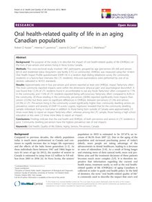 Oral health-related quality of life in an aging Canadian population