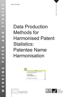 Data production methods for harmonised patent statistics