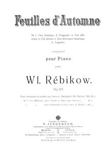 Score, Feuilles d automne, Op.29, Rebikov, Vladimir