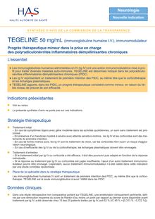 TEGELINE - Synthèse d avis TEGELINE - CT7337