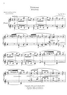 Partition No.1 - Tristesse, 10 Pièces mignonnes, Op.77, Moszkowski, Moritz