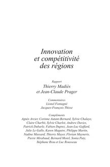 Innovation et compétitivité des régions.