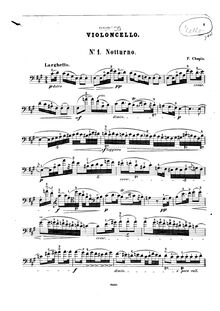 Partition de violoncelle, nocturnes, Chopin, Frédéric