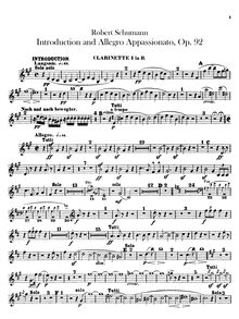 Partition clarinette 1, 2 (en B♭), Introduction et Allegro Appassionato, Op.92