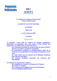 La Chambre de Commerce France-Israël Toulouse Midi-Pyrénées a le ...