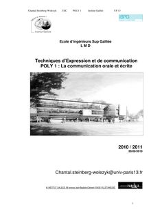 Poly TEC 1 10 11 26 nov 2010 communication, mémoires