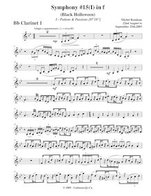 Partition clarinette 1, Symphony No.15  Black Halloween , F minor par Michel Rondeau