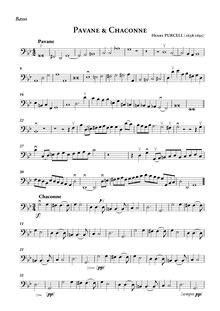 Partition basse , partie, Pavane et Chaconne en G minor, Pavan and chacony in g