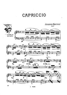 Partition complète, Capriccio, Op.39, D♭ Major, Martucci, Giuseppe