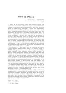 MELMOUX-MONTAUBIN, Marie-Françoise, " Mort de Balzac " - MORT DE ...