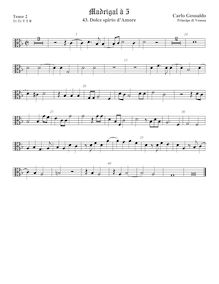 Partition ténor viole de gambe 2, alto clef, madrigaux, Book 3, Gesualdo, Carlo par Carlo Gesualdo