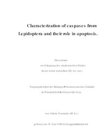 Characterization of caspases from Lepidoptera and their role in apoptosis [Elektronische Ressource] / Juliette Courtiade. Gutachter: David G. Heckel ; Günter Theißen ; Rollie J. Clem
