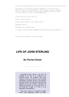 Life of John Sterling