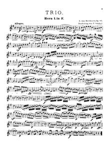 Partition cor 1, Trio pour 2 hautbois et anglais cor en C major