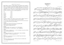 Partition complète et parties, Piano quintette No.1, Klavierquintett Nr.1