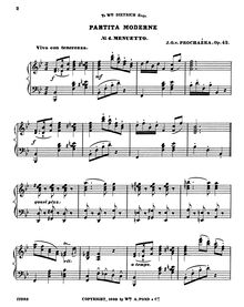 Partition No.4: Menuetto, Partita Moderne, Prochaźka, J. O. von
