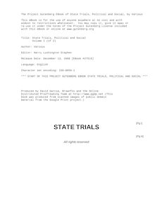 State Trials, Political and Social - Volume 1 (of 2)