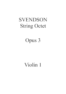 Partition violon 1, Octet, Op.3, Svendsen, Johan