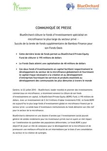 COMMUNIQUÉ DE PRESSE - Bamboo Finance - Specializing in the ...