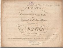Partition parties complètes, Sonata pour clavier avec clarinette ou violon, en C major