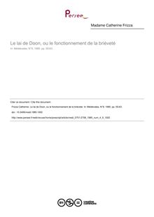 Le lai de Doon, ou le fonctionnement de la brièveté - article ; n°9 ; vol.4, pg 55-63