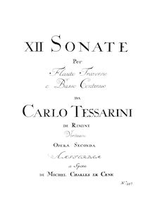 Score, 12 Sonate per Flauto Traversiere e Basso Continuo, Tessarini, Carlo
