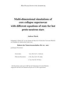 Multi-dimensional simulations of core collapse supernovae with different equations of state for hot proto-neutron stars [Elektronische Ressource] / Andreas Marek