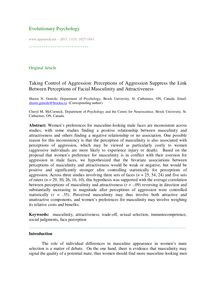 Taking control of aggression: Perceptions of aggression suppress the link between perceptions of facial masculinity and attractiveness