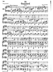 Partition complète, transposition pour low voix, Ganymed, D.544 (Op.19 No.3)