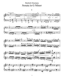 Partition complète, Piano Sonata, G minor, Smetana, Bedřich