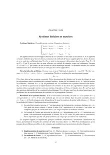 Systemes lineaires et matrices