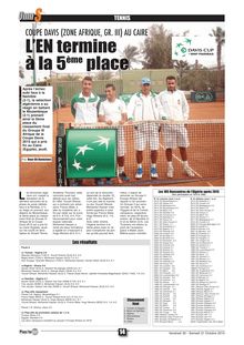 Tennis Coupe Davis Groupe 3 Afrique