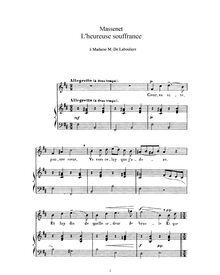 Partition complète (B minor: haut voix et piano), L heureuse souffrance