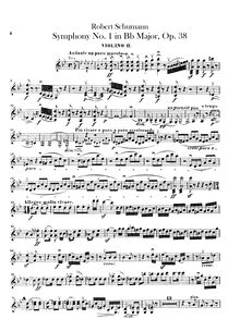 Partition violon 2, Symphony No.1, "Spring", B♭ Major