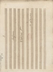 Partition violons I, Sinfonia No.5 en B-flat major, B♭ major, Schuster, Joseph