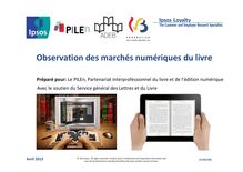 marché du livre numérique en Belgique étude Ipsos