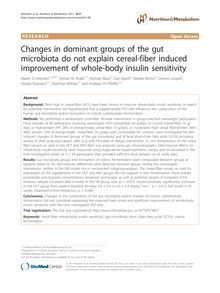 Changes in dominant groups of the gut microbiota do not explain cereal-fiber induced improvement of whole-body insulin sensitivity